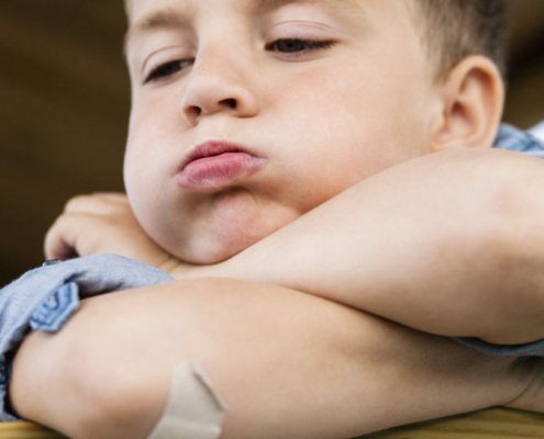 Boy upset with himself