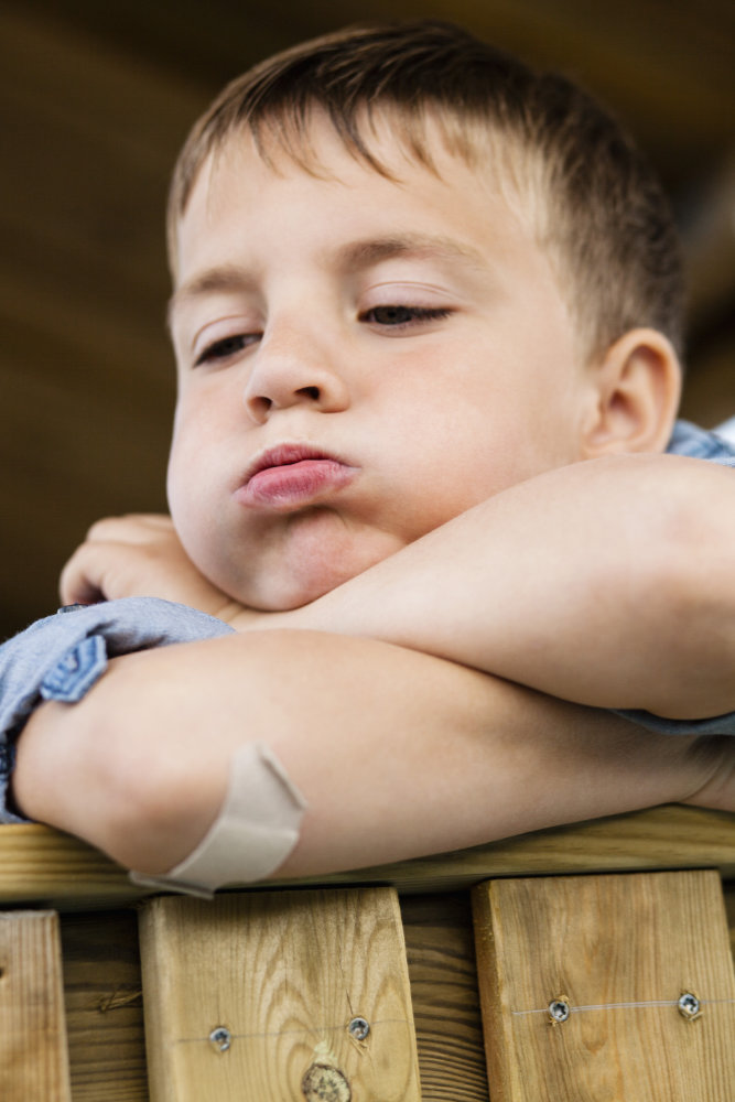 Boy upset with himself