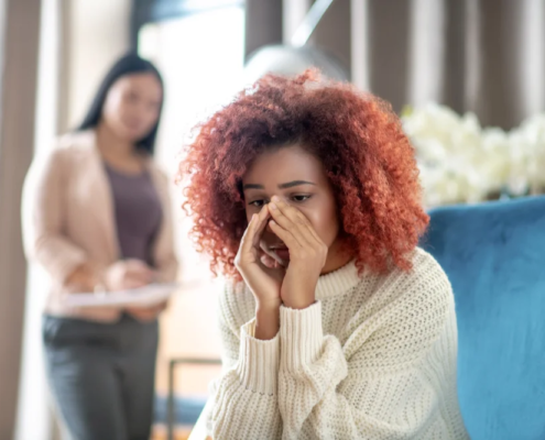 Woman feeling pain of rejection sensitive dysphoria